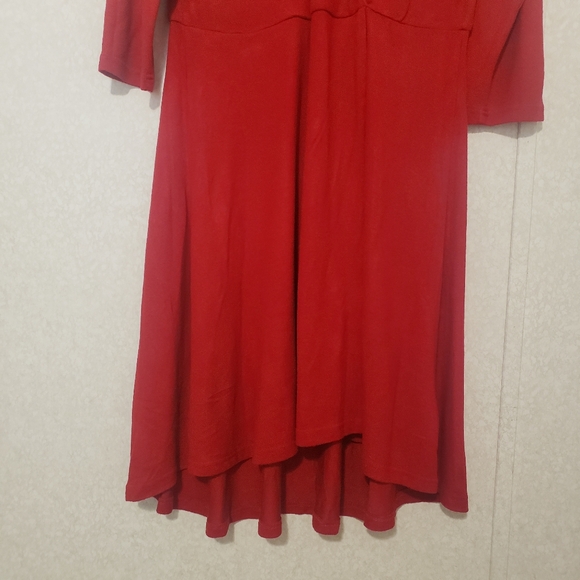 TORRID. KNIT FAUX WRAP RED DRESS...SIZE:1 - Picture 8 of 10